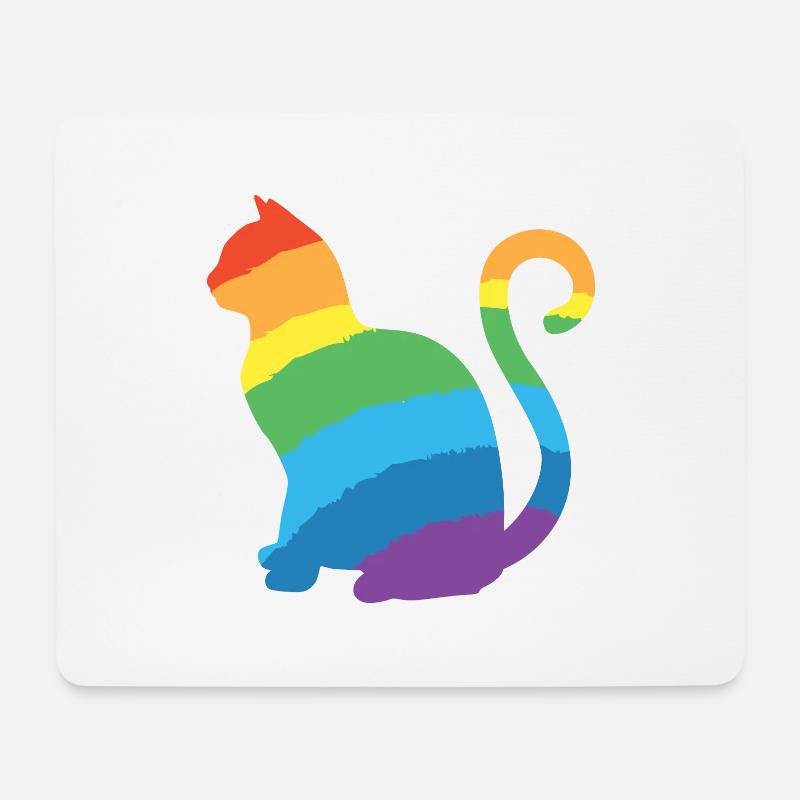 rainbow cat - Mousepad (Querformat) - Weiß