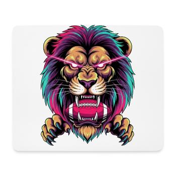 Wild lion roars: My football! - Mouse Pad (horizontal) - white - Front
