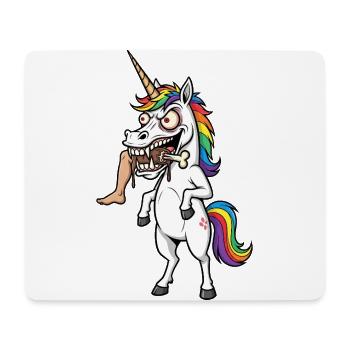 Licorne folle – À TOMBER ! - Tapis de souris (format paysage) - blanc - Devant