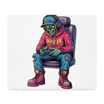 Undead Gamer: Zombie Gamer Trucker - Mouse Pad (horizontal) - white - Front