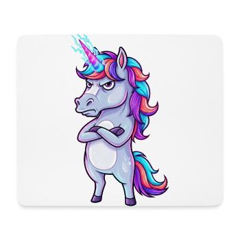 Genervtes Einhorn: Glitzer & Zorn! - Mousepad (Querformat) - Weiß - Vorne