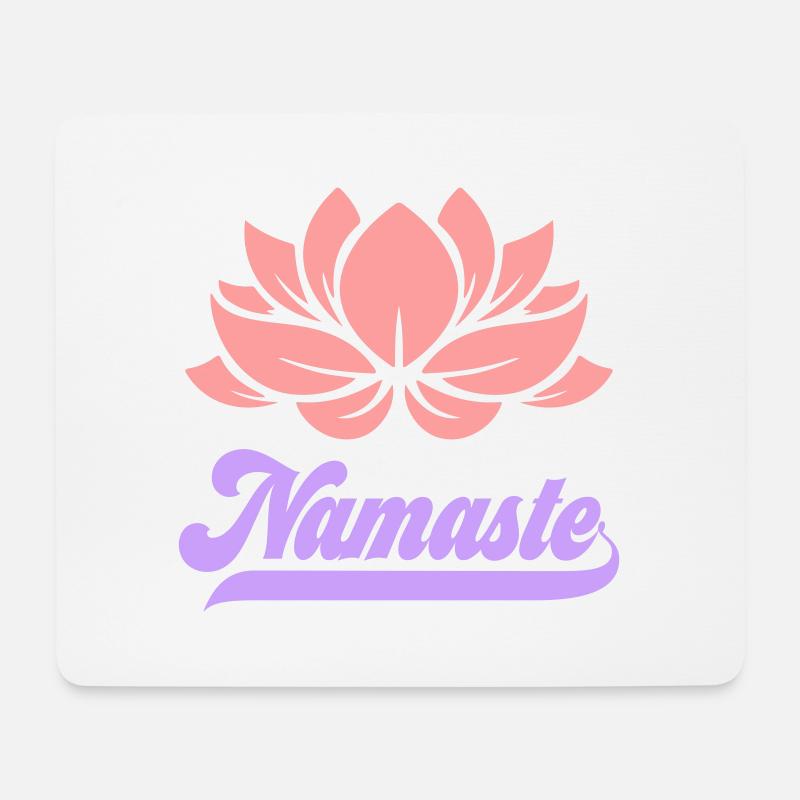 Farben änderbar | Namaste Yoga Meditation - Mousepad (Querformat) - Weiß