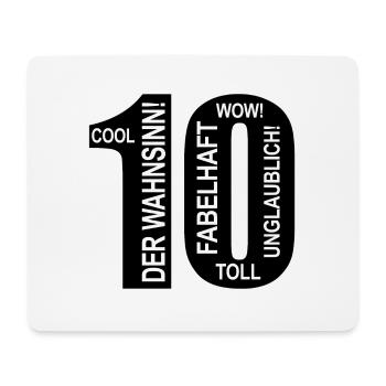 10. Geburtstag Wow Lustiges Motiv Nummer Ziffer 10 - Mousepad (Querformat) - Weiß - Vorne