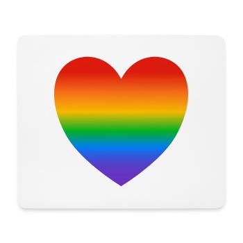 LGBT Regenbogen Stolz Herz - Mousepad (Querformat) - Weiß - Vorne