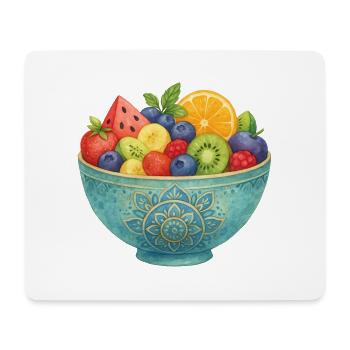 Watercolor Fruit in Mandala Fruit Bowl Healthy Fruits - Mouse Pad (horizontal) - white - Front