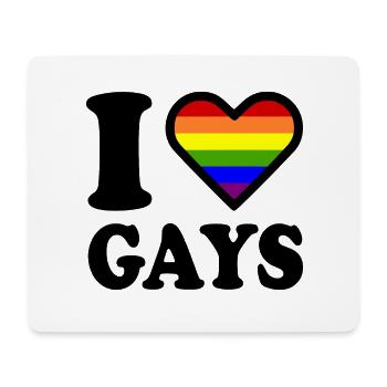 I love gays - Mousepad (Querformat) - Weiß - Vorne