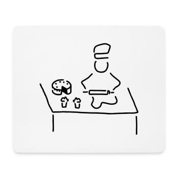 konditor backt kuchen - Mousepad (Querformat) - Weiß - Vorne