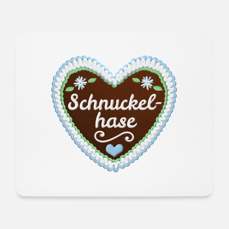 Lustiges Lebkuchenherz Kosename Schnuckelhase Blau - Mousepad (Querformat) - Weiß
