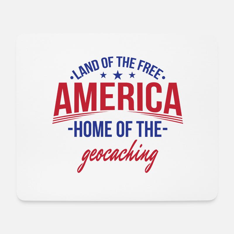 Amerika freies Land, Heimat des Geocaching USA - Mousepad (Querformat) - Weiß