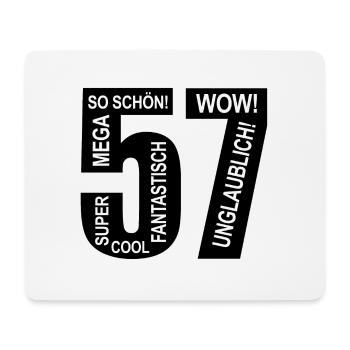 57. Geburtstag Wow Lustiges Motiv Nummer Ziffer 57 - Mousepad (Querformat) - Weiß - Vorne