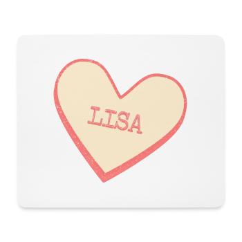 Lisa Nom Prénom Pink Sugar Heart - Tapis de souris (format paysage) - blanc - Devant