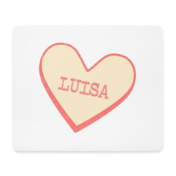 Luisa Nom Prénom Coeur de sucre rose - Tapis de souris (format paysage) - blanc - Devant