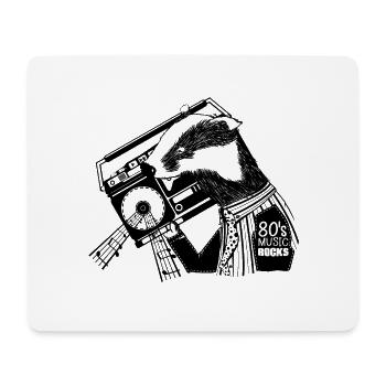 Badger with a boombox - Mouse Pad (horizontal) - white - Front
