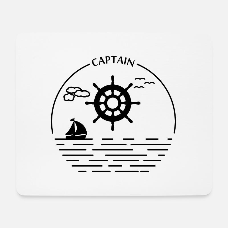 segler captain - Mousepad (Querformat) - Weiß