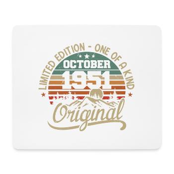 Oktober 1951 - Im Oktober 1951 werden Legenden geboren - Mousepad (Querformat) - Weiß - Vorne