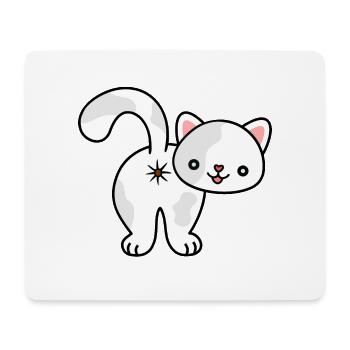 Kätzchen von hinten, Arschloch, Katze, kitten, ass - Mousepad (Querformat) - Weiß - Vorne