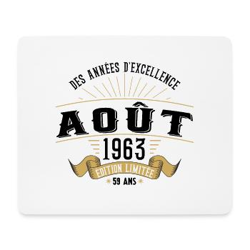 59 Ans Anniversaire Vintage Né(e) en Août 1963 - Tapis de souris (format paysage) - blanc - Devant
