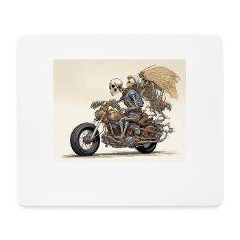 Skelettknochen Biker-Motor-Drehmoment-Paar - Mousepad (Querformat) - Weiß - Vorne
