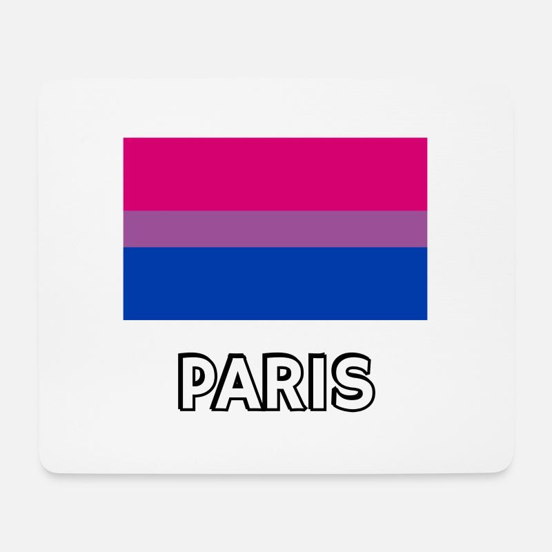 Bi Pride Flag Paris - Mouse Pad (horizontal) - white