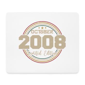 Born in October 2008 Retro Birthday October 2008 - Mouse Pad (horizontal) - white - Front