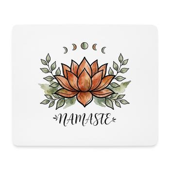 Lotus Namaste Yoga Shirt Damen Boho Mondphasen - Mousepad (Querformat) - Weiß - Vorne