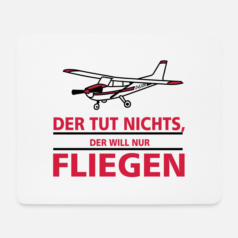 nurfliegen_cessna - Mousepad (Querformat) - Weiß