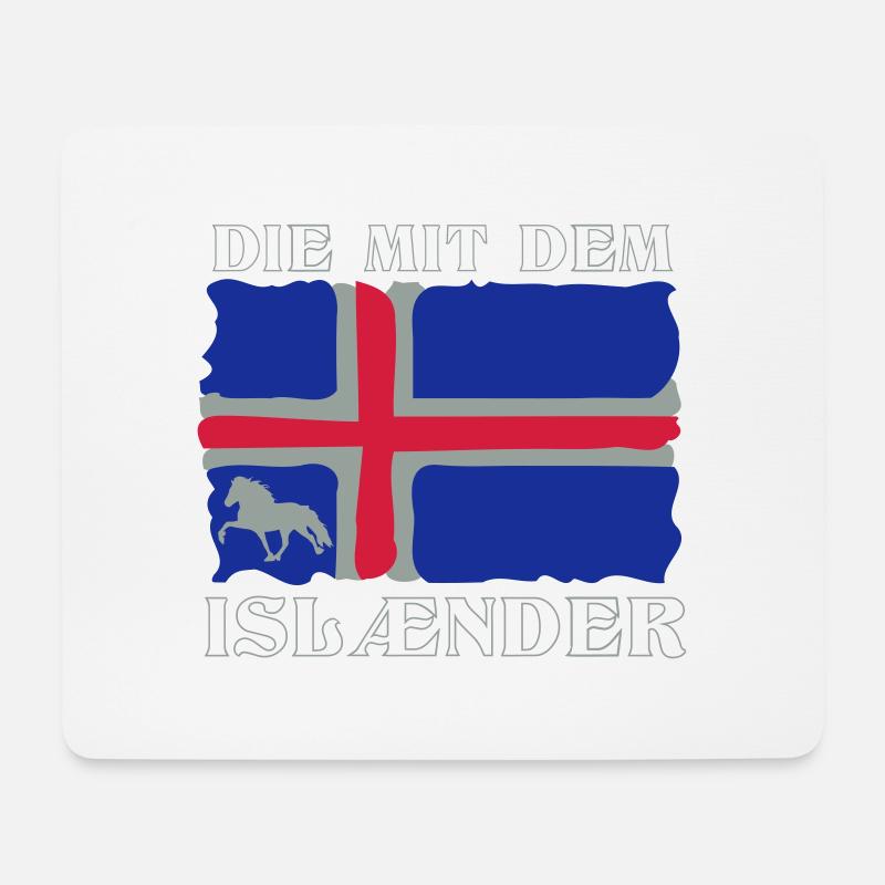 Die mit dem Isländer - Mousepad (Querformat) - Weiß