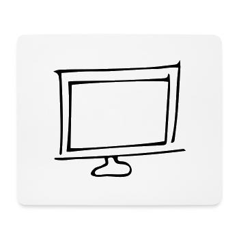 Bildschirm,Fernsehgerät,Fernseher,Glotze,TV,Röhre, - Mousepad (Querformat) - Weiß - Vorne