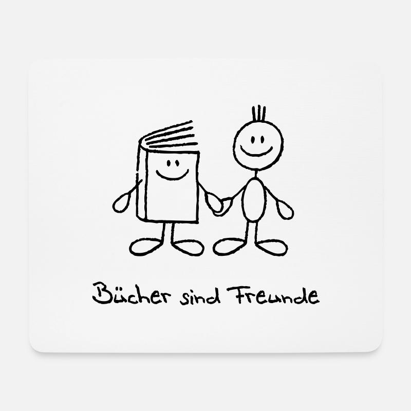 Bücher sind Freunde (SVG) - Mousepad (Querformat) - Weiß