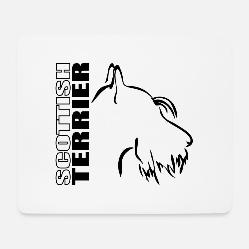 SCOTTISH TERRIER PROFIL Hund Hunde Wilsigns - Mousepad (Querformat) - Weiß