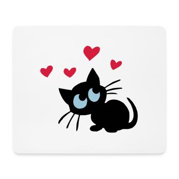 Herzkätzchen - Mousepad (Querformat) - Weiß - Vorne