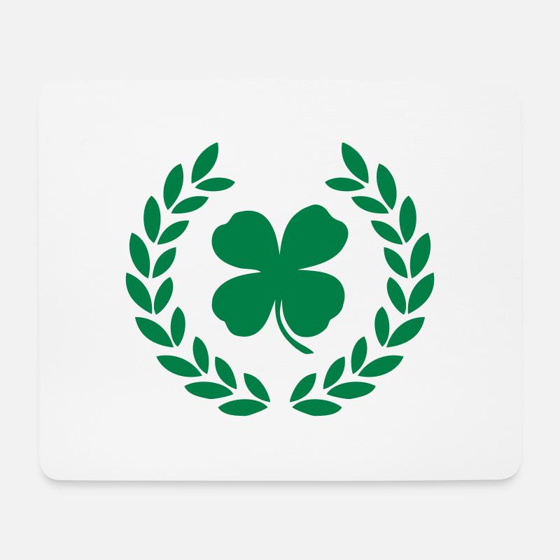 irish shamrock green - Mousepad (Querformat) - Weiß