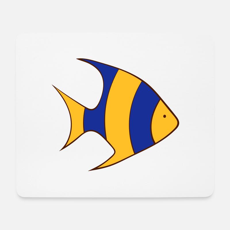 poisson - Tapis de souris (format paysage) - blanc