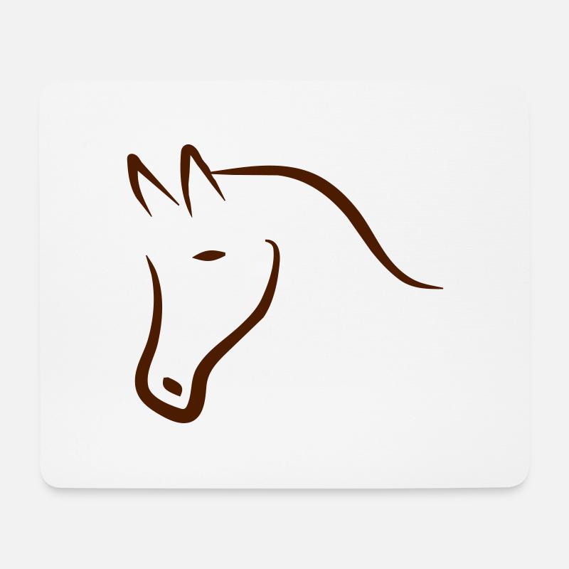 2541614 15141130 Pferdekopf - Mousepad (Querformat) - Weiß