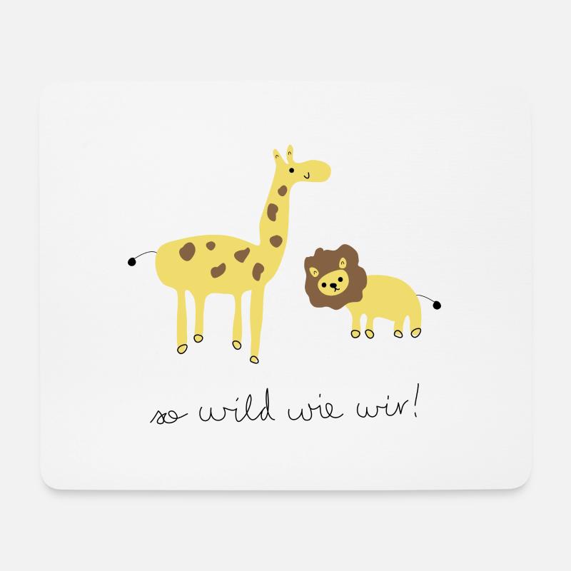 So Wild wie wir (Löwe & Giraffe) - Mousepad (Querformat) - Weiß
