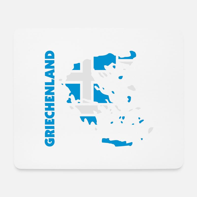 griechenland_umriss_flagge_50 - Mousepad (Querformat) - Weiß