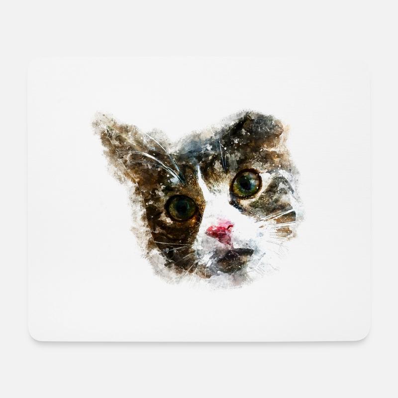gxp katze for real wasserfarbe mix - Mousepad (Querformat) - Weiß