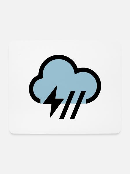 Storm, storm cloud icon, icon - Mouse Pad (horizontal) - white
