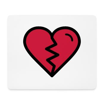 Coeur brisé, chagrin d'amour, malheureux en amour - Tapis de souris (format paysage) - blanc - Devant
