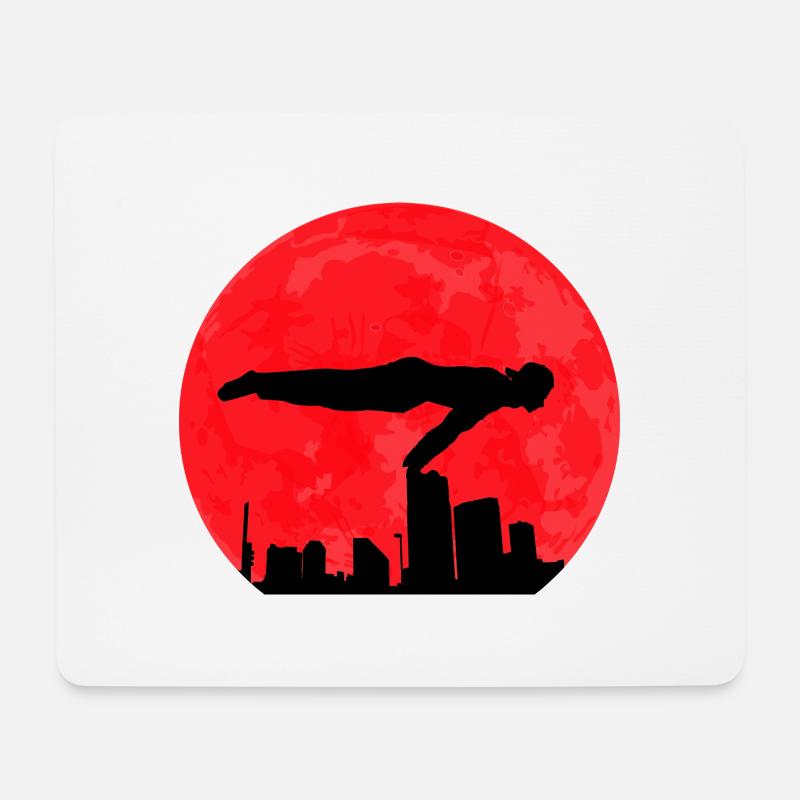 Red Moon Calisthenics - Mouse Pad (horizontal) - white