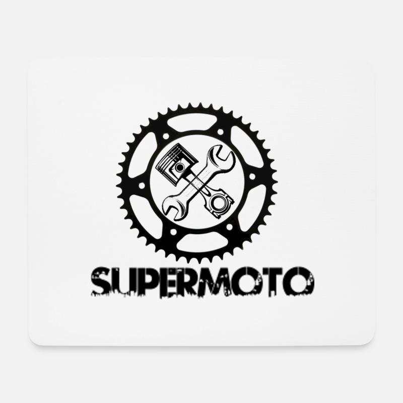 Supermoto - Mousepad (Querformat) - Weiß