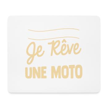 Je rêve de moto cadeau - Tapis de souris (format paysage) - blanc - Devant