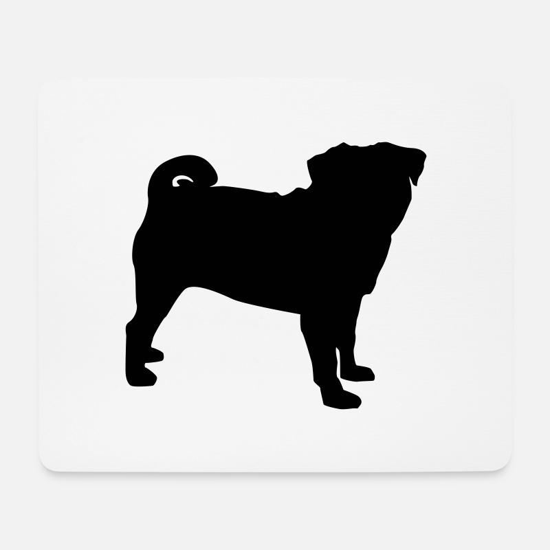 Mops - Mousepad (Querformat) - Weiß