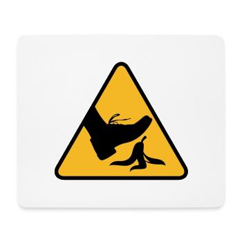Rutschgefahr mit einer Banane - Mousepad (Querformat) - Weiß - Vorne