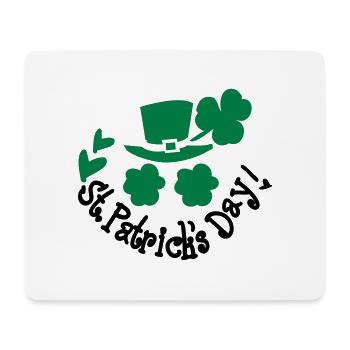 St.Patrick 's Tag grünen Hut Kleeblatt - Mousepad (Querformat) - Weiß - Vorne