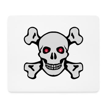 Tête de mort - Tapis de souris (format paysage) - blanc - Devant