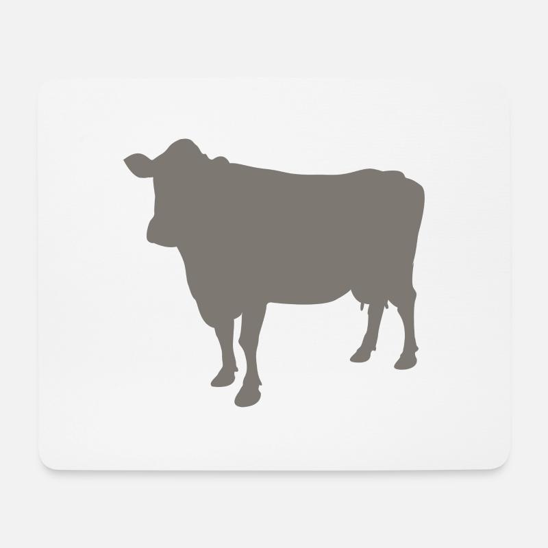 Kuh - Mousepad (Querformat) - Weiß