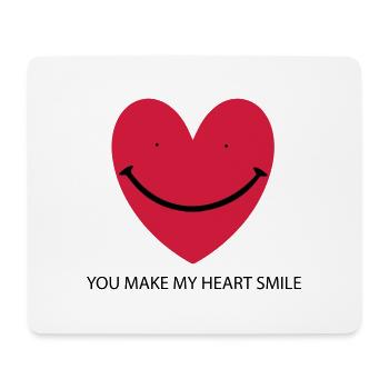 Heart Smile - Tapis de souris (format paysage) - blanc - Devant