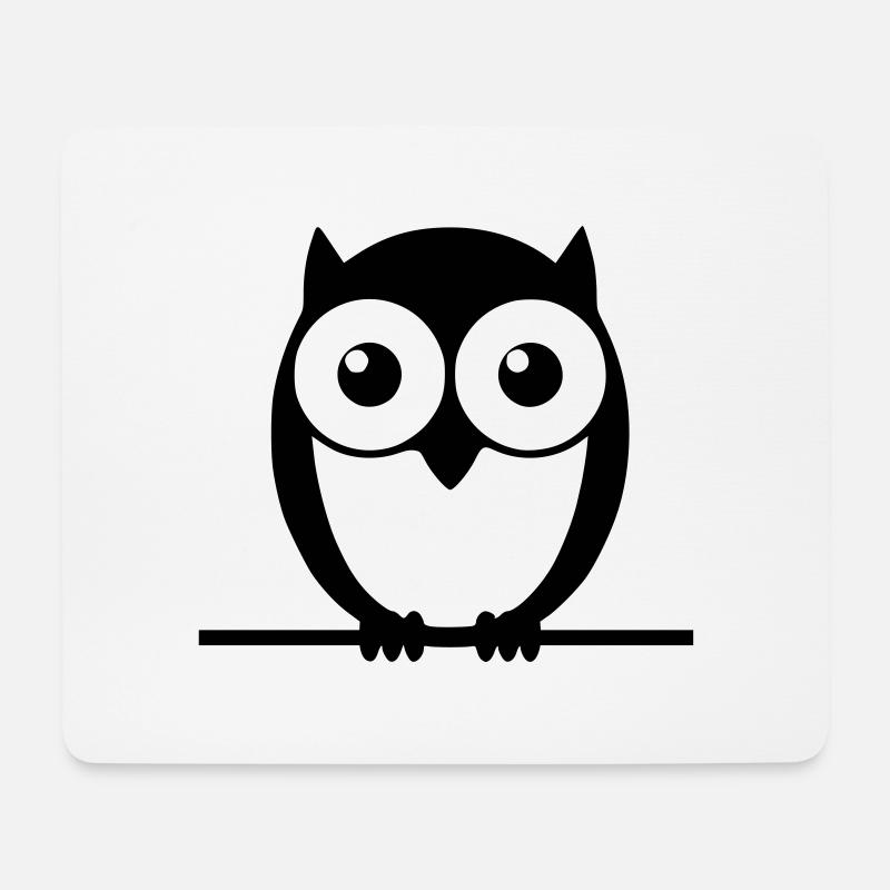 Eule - Mousepad (Querformat) - Weiß