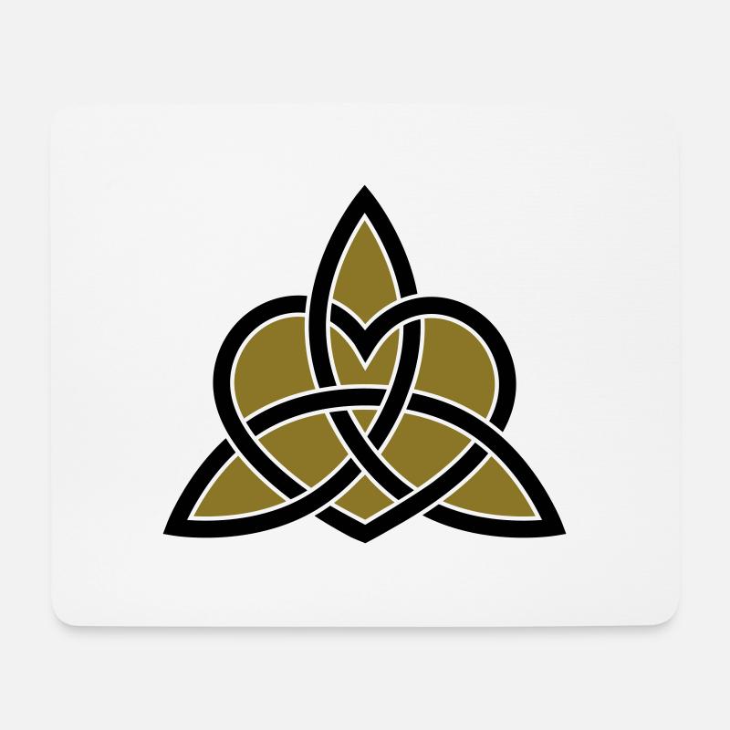 Keltisch Herz Symbol Gott Dreikraft & Ewige Liebe - Mousepad (Querformat) - Weiß